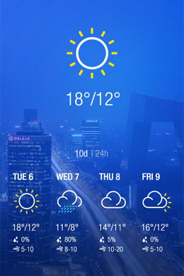 ios7天气预报界面设计