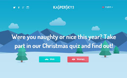 Kaspersky感激圣诞老人行为-圣诞主题以卡通形象为代表，冬季以冷色系为主、