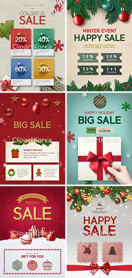 韩国ClipartKorea素材网圣诞节海报banner设计欣赏