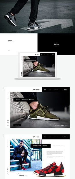 adidas NMD运动鞋网上商城页面排版设计