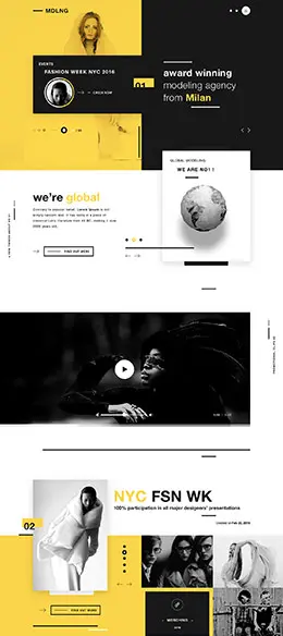 MDLNG模特机构概念网站排版设计