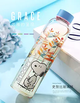 snoopy史努比玻璃杯水杯 宝贝描述产品详情页设计