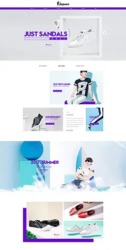 吉普森 男鞋 运动鞋 板鞋 鞋子 初夏 夏季 夏天 天猫首页活动专题页面设计