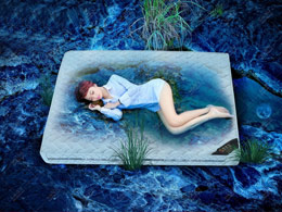 床垫页面设计-蓝色睡眠海报