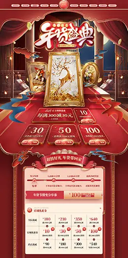 盘古大观 家居用品 日用百货 新年 年货节 天猫首页活动专题页面设计