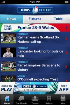 RBS 6国锦标赛应用