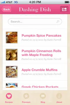 Dashing Dish健康食物应用程序设计