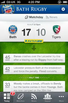 巴斯橄榄球比分app界面设计