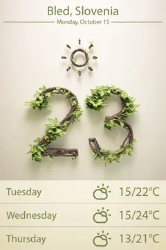 特色的天气预告应用程序UI