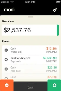 MONI支票手机app界面设计欣赏