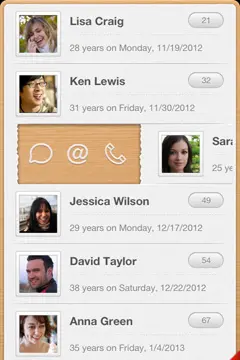 Yearly生日和纪念日的提醒