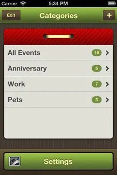 快乐的日子生日和纪念日管理手机界面设计欣赏