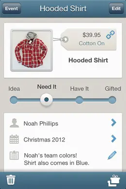 资优礼品清单管理器手机界面设计