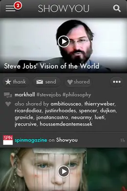 Showyou社交视频应用手机界面设计