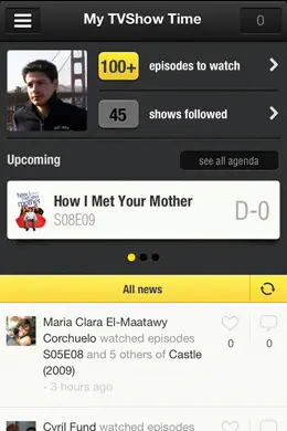 TVShow电视节目时间预告手机界面设计
