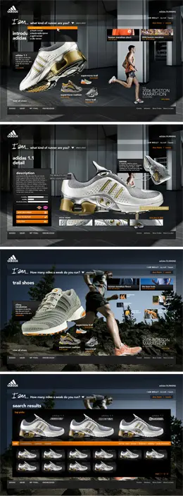 阿迪达斯运动鞋网页设计