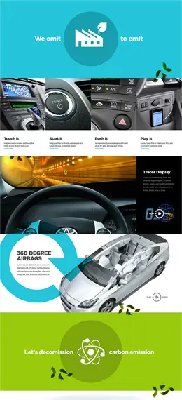 丰田普锐斯混合动力车网页设计