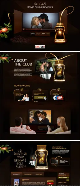 雀巢GOLDBLEND电影俱乐部网站设计