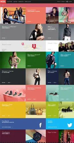 Diesel服饰网站配色设计
