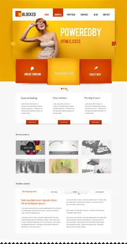 干净清新的橙黄配色设计