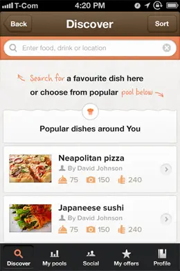 社会美食家的iOS应用软件界面设计