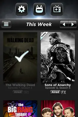 每周电视节目时间表手机应用界面设计