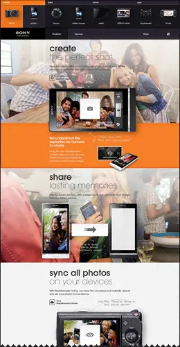 索尼数码产品网站排版布局设计欣赏