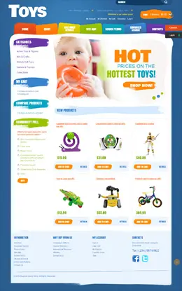 彩色的儿童玩具商店网站模板设计欣赏