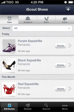 女鞋手机应用列表页界面设计欣赏