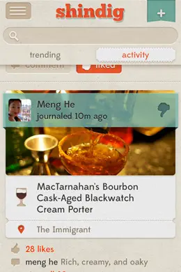 Shindig美食手机应用界面设计欣赏