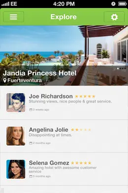 酒店应用列表页界面设计欣赏