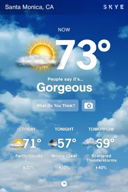 SKYE图片天气手机应用界面设计