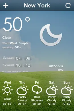 天气加天气预报手机应用界面设计