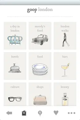 GOOP城市指南应用程序手机界面设计欣赏