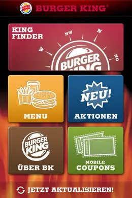 英国汉堡王手机应用界面设计