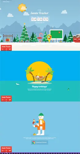 Google圣诞老人跟踪网页配色欣赏
