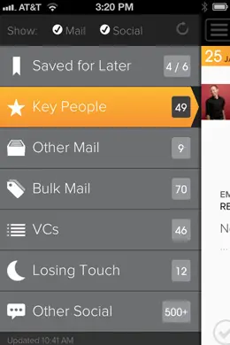 Cloze电子邮件和社交手机应用程序界面设计欣赏