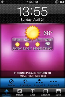 天气锁屏应用手机界面设计