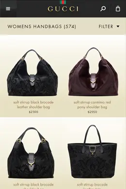 古奇手机购物应用界面设计