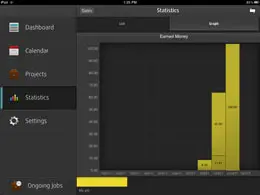 货币跟踪工资计算器iPad应用程序界面设计