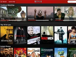 Netflix iPad上观看电影应用界面设计