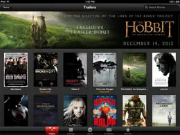 iTunes电影预告片iPad应用程序界面设计