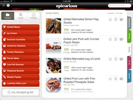 Epicurious食谱购物清单iPad界面设计