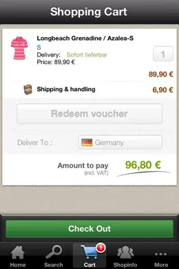 Xfore高尔夫服装手机购物应用程序界面设计