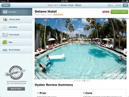 Oyster酒店评论和照片iPad应用界面设计