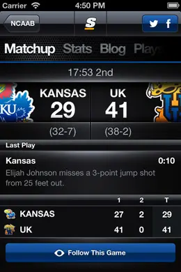 TheScore体育应用手机界面设计