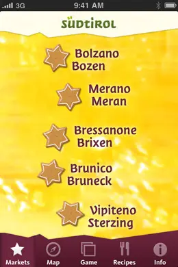 Original South Tyrol旅游指南应用程序界面设计