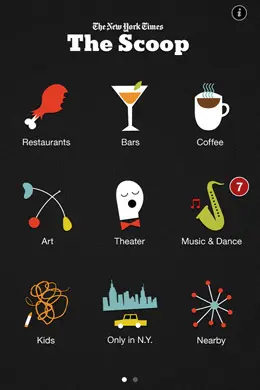 The Scoop旅行手机应用界面设计