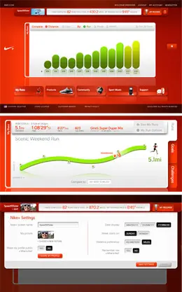 耐克+ 系列网站设计欣赏