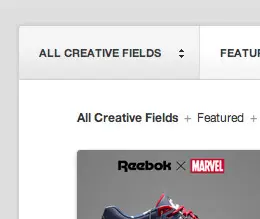 Behance高级过滤器导航设计